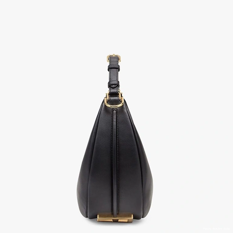 Cheap Fendi Leather Small Bag In Fendigraphy Black Calf Hobo 0821